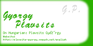 gyorgy plavsits business card